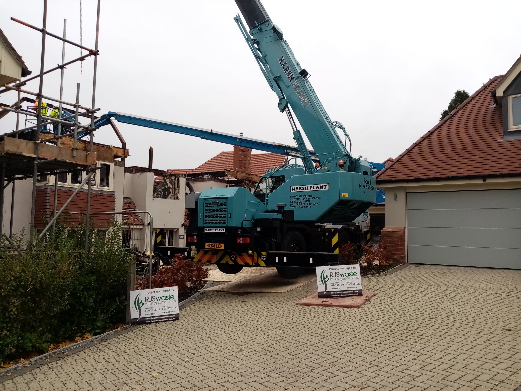 RJS Waste managing a building demolition in Winchester, Hampshire