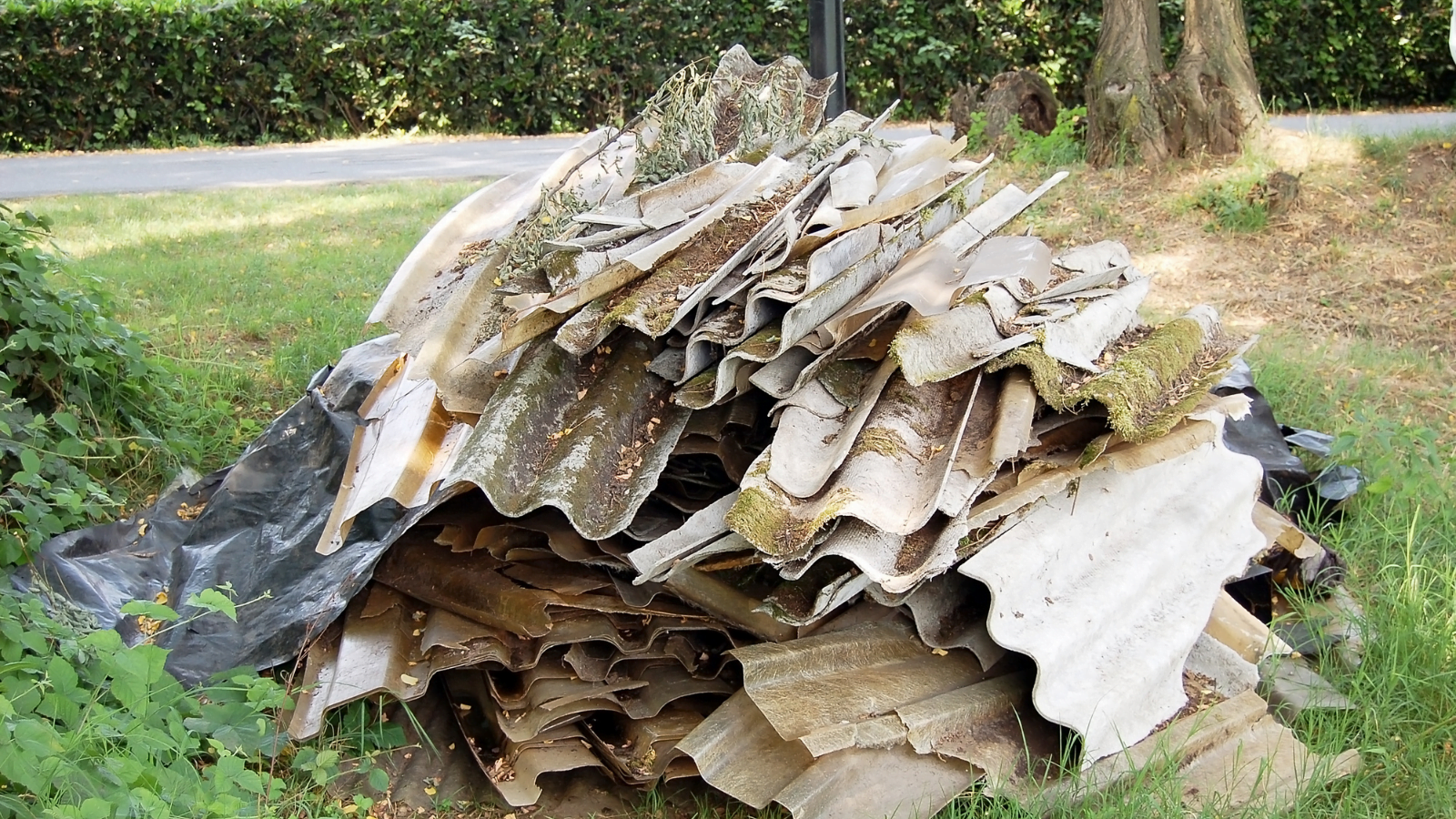 Fly-tipped asbestos waste in West Sussex