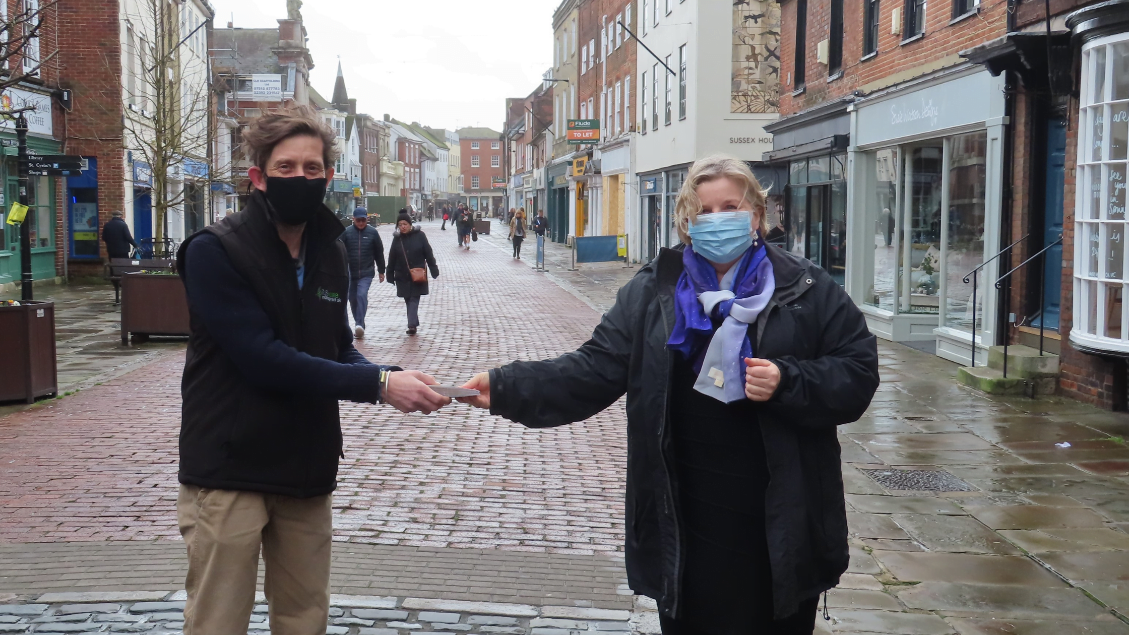 RJS Waste Management's Jon meets Donna from The Four Streets Project in Chichester