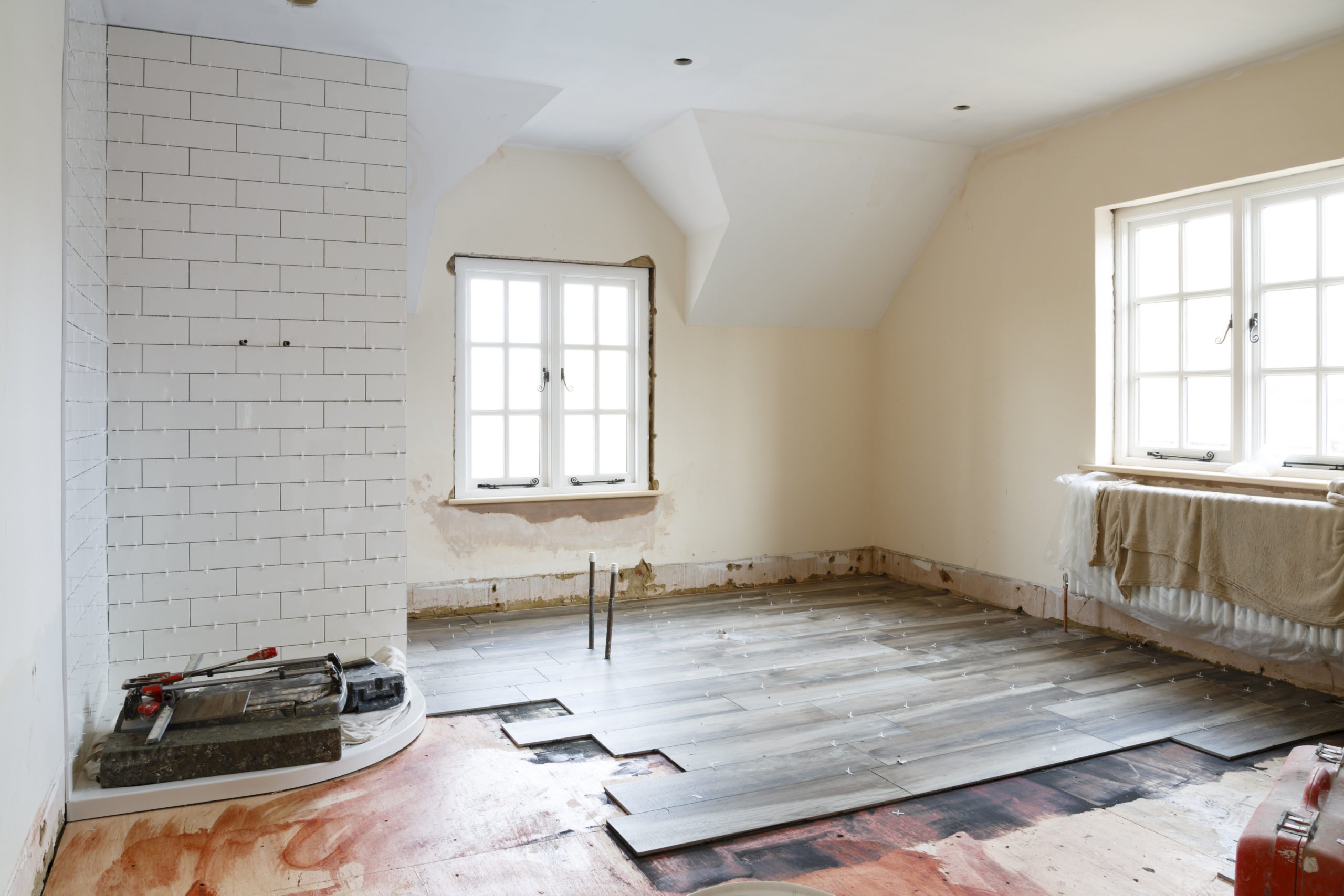 Bathroom tiling installation for asbestos reinstatement works