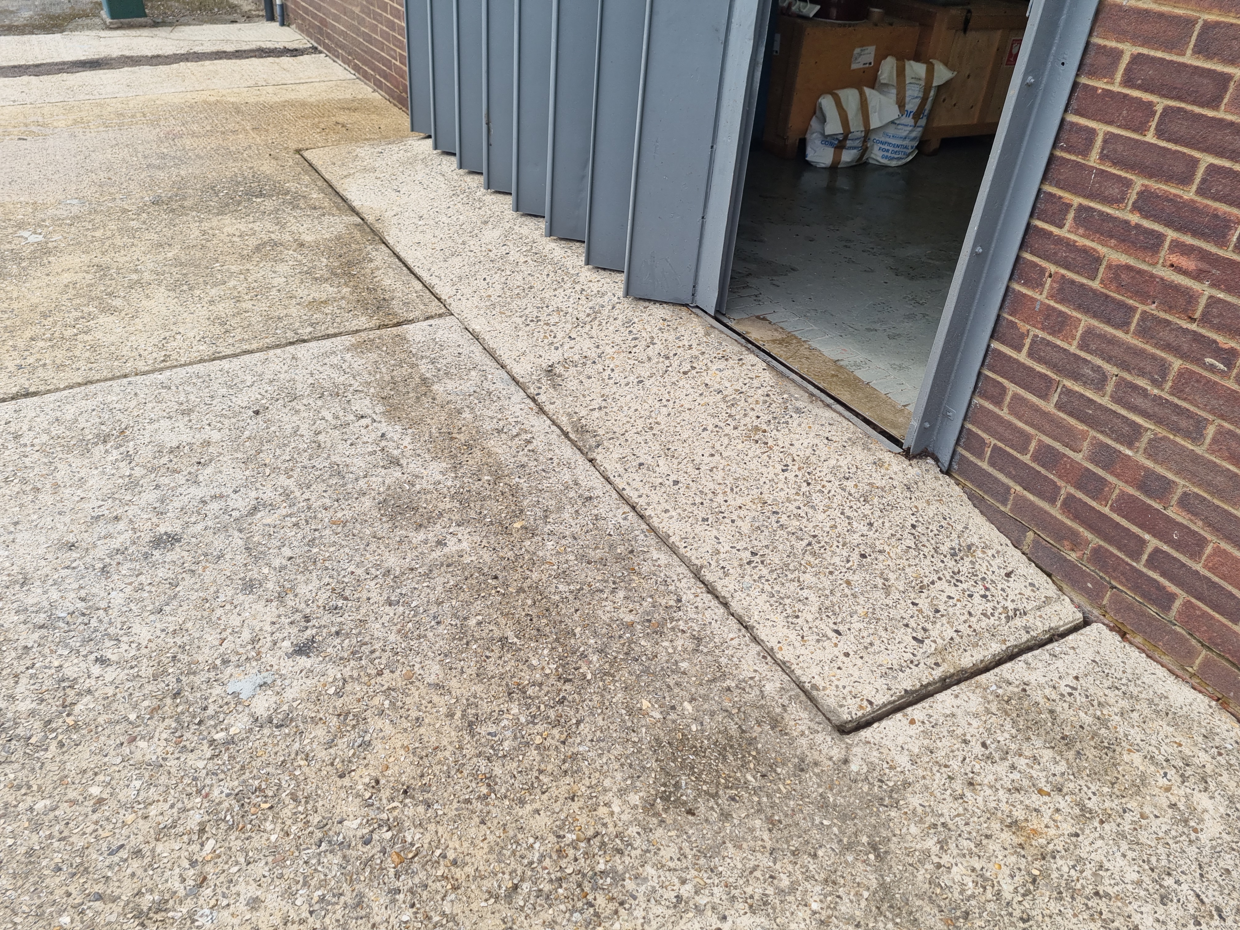 After driveway cleaning – Our garage entrance