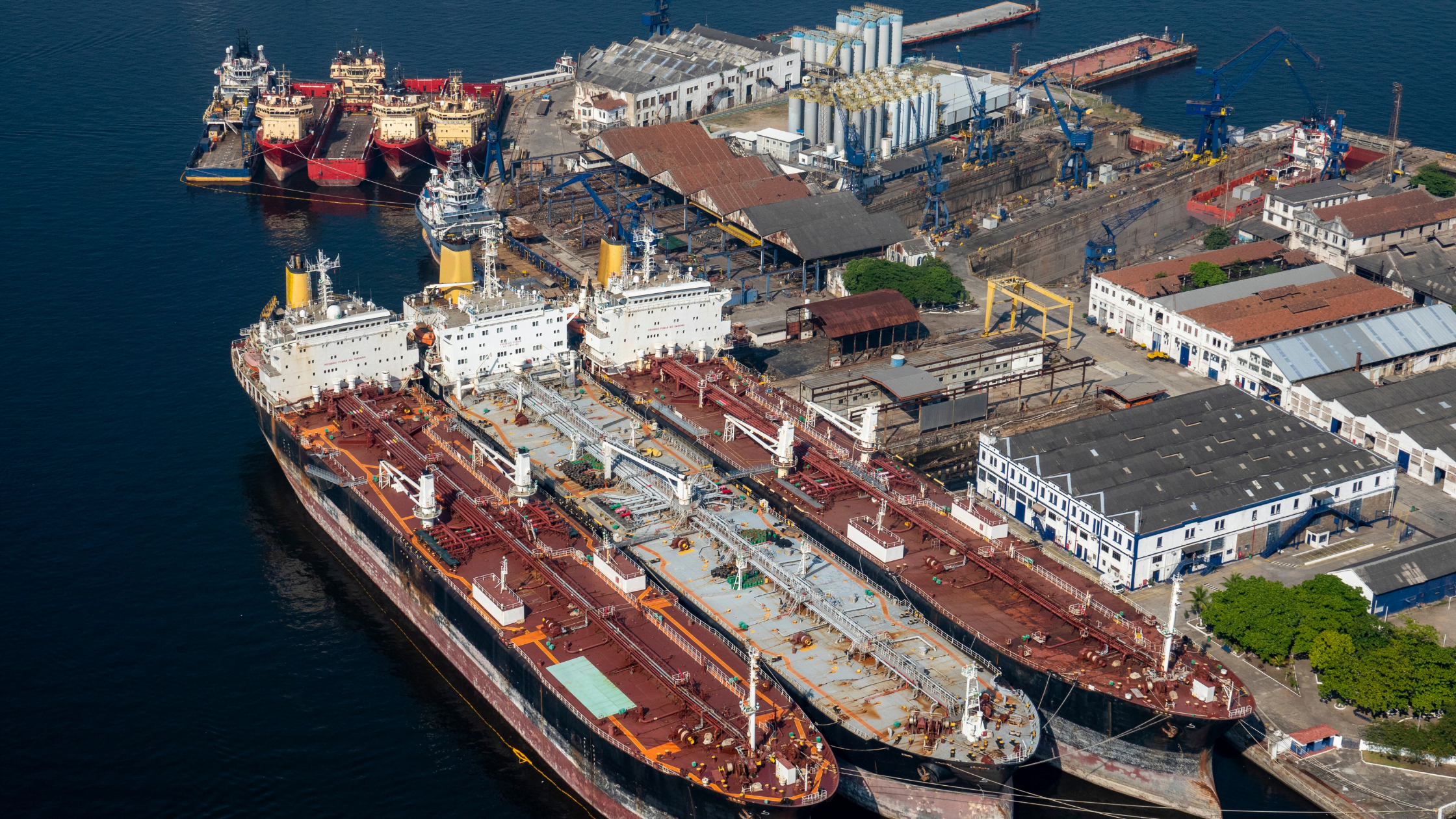 View of UK shipyard from above