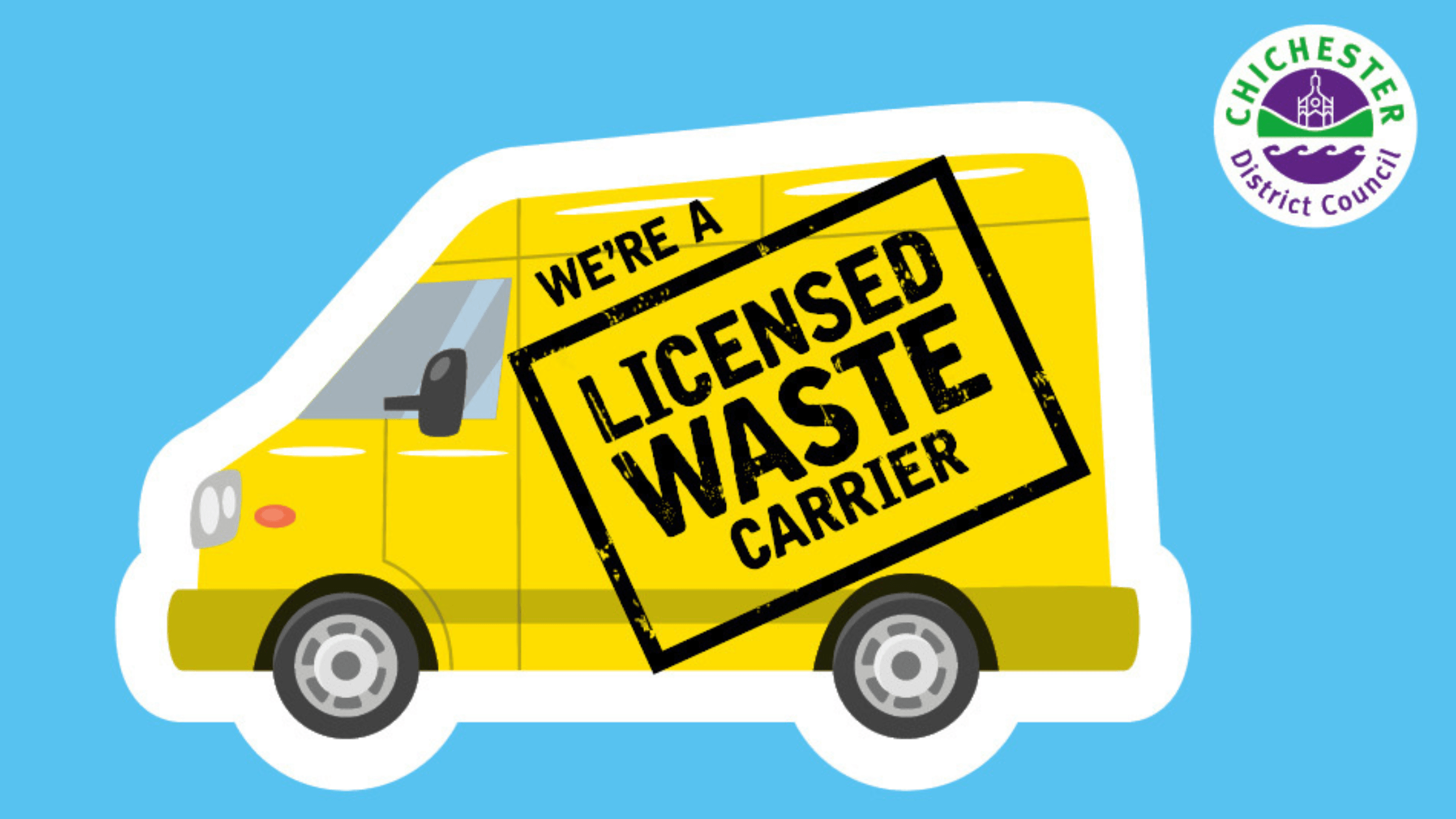 Chichester District Council Licenced Waste Carrier Licence logo resembles West Sussex crackdown on fly tipping