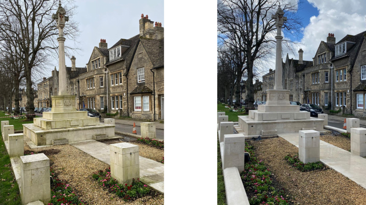 Professional cleaning of Witney Town Council War Memorial 1
